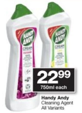 Checkers Handy Andy Cleaning Agent All Variants 750ml offer