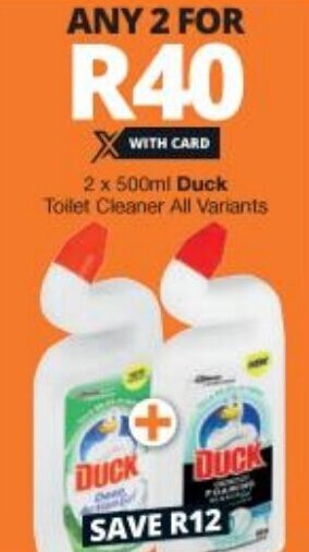 Checkers Duck Toilet Cleaner All Variants 2x500ml offer