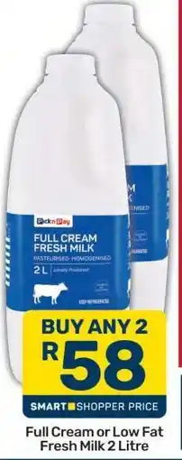 Pick n Pay Full Cream or Low Fat Fresh Milk 2 Litre offer