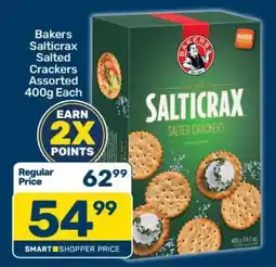 Pick n Pay Bakers Salticrax Salted Crackers Assorted 400g Each offer