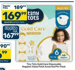 Pick n Pay Tiny Tots Gold Care Disposable Nappies Value Pack Assorted Per Pack offer