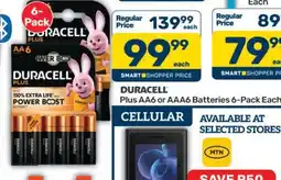 Pick n Pay DURACELL Plus AA6 or AAA6 Batteries 6-Pack Each offer