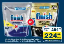 Pick n Pay Finish All-in-One Auto Dishwasher Tablets Assorted 50/56s or Ultimate Plus 45s Each offer