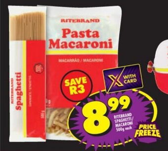 Shoprite Ritebrand Spaghetti/Macaroni 500g offer