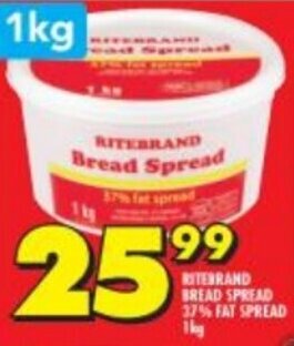 Shoprite Ritebrand Bread Spread 1kg offer