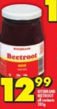 Shoprite Ritebrand Beetroot All Variants 385g offer