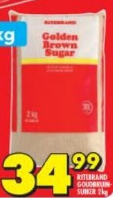 Shoprite Ritebrand Golden Brown Sugar 2kg offer