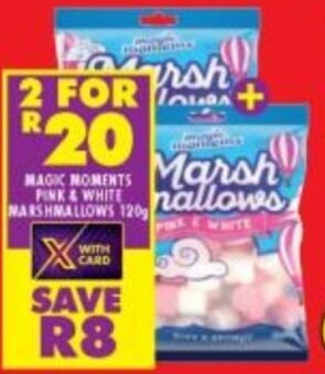Shoprite Magic Moments Pink & White Marshmallows 2x120g offer