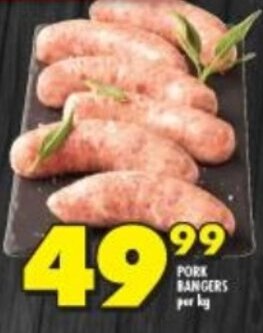 Shoprite Pork Bangers offer