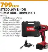 Steco 20V Li-Ion 10mm Drill Driver Kit
