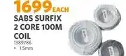 BUCO SABS Surfix 2 Core 100m Coil 1.5mm offer