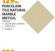 BUCO Porcelain Tile Natural Marble MKT02L 600 x 600mm offer