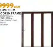 BUCO Aluminium Door in Frame 1790 x 2090mm Stack/Folding 3 Panel offer