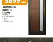 BUCO Aluminium Door in Frame 900 x 2100mm offer