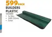 Builders Plastic 3 x 30m SABS 250mic Green
