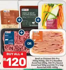 Pick n Pay Hypermarket Dick n Day Beef or Chicken Stir Fry Assorted offer