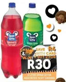 OBC Meat & Chicken 2 LITRE SPAR-LETTA ASSORTED SOFT DRINKS offer