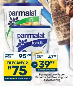 Pick n Pay Hypermarket Parmalat Low Fat or Fabulite Fat Free Yoghurt Assorted offer