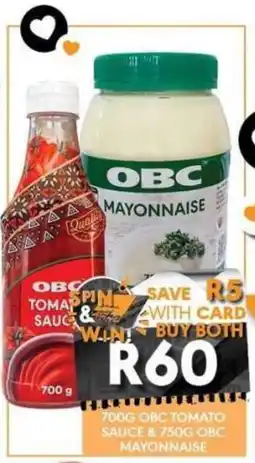 OBC Meat & Chicken OBC Tomato Sauce & OBC Mayonnaise offer