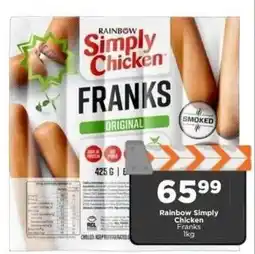 Check Star Rainbow Simply Chicken Franks offer