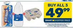 Pick n Pay Hypermarket Blue Ribbon Classic White Sliced Bread, PnP Full Cream or Low Fat Fresh Milk and PnP no name Eggs Large offer