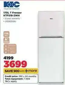 HiFi Corp 170L T Freezer KTF518-2WH offer