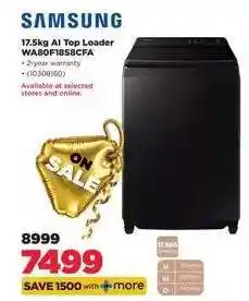 HiFi Corp Samsung 17.5kg AI Top Loader WA80F18S8CFA offer