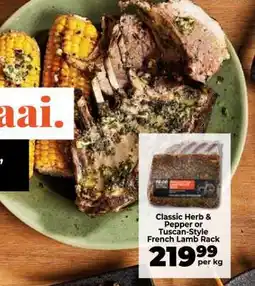 Food Lover's Market Classic Herb & Pepper or Tuscan-Style French Lamb Rack offer