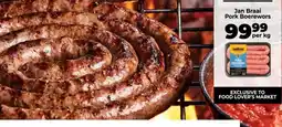 Food Lover's Market Jan Braai Pork Boerewors offer