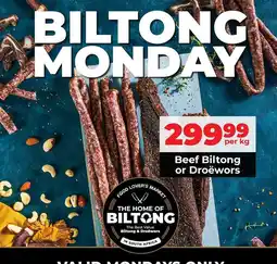 Food Lover's Market Food lover's market - beef biltong or droëwors offer