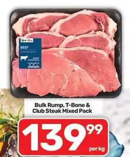 Pick n Pay Bulk rump, t-bone & club steak mixed pack offer