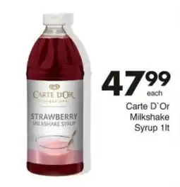 Save Hyper Carte D'Or Milkshake Syrup offer