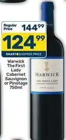 Pick n Pay Warwick - the first lady cabernet sauvignon or pinotage 750ml offer