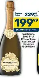 Pick n Pay Boschendal - brut, brut rose or luxe nectar cap classique offer