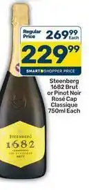 Pick n Pay Steenberg - 1682 brut or pinot noir rosé cap classique 750ml each offer