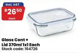 Africa Cash and Carry Glass Cont + Lid offer
