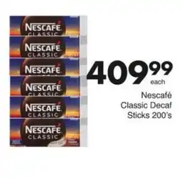 Save Hyper Nescafe Classic Decaf Sticks offer