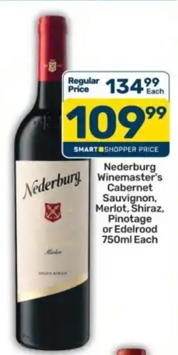 Pick n Pay Liquor Nederburg Winemaster's Cabernet Sauvignon, Merlot, Shiraz, Pinotage or Edelrood offer
