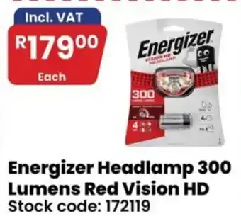 Africa Cash and Carry Energizer Headlamp 300 Lumens Red Vision HD offer