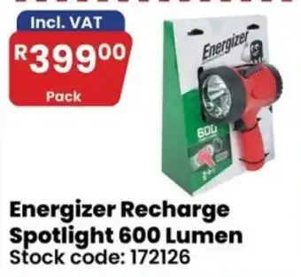 Africa Cash and Carry Energizer Recharge Spotlight 600 Lumen offer