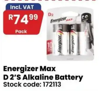 Africa Cash and Carry Energizer Max D 2'S Alkaline Battery offer