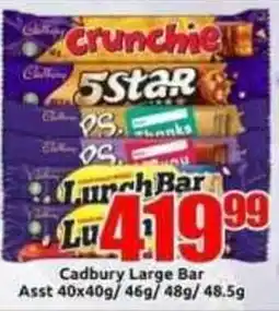 Three Star Cash and Carry Cadbury Large Bar offer