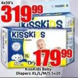 Three Star Cash and Carry KissKids Baby Diapers XL/L/M/S offer