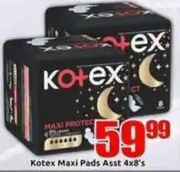 Three Star Cash and Carry Kotex Maxi Pads Assorted offer