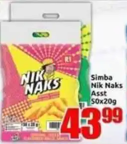Three Star Cash and Carry Simba Nik Naks Assorted offer