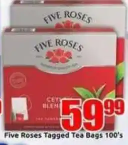 Three Star Cash and Carry Five Roses Tagged Tea Bags offer