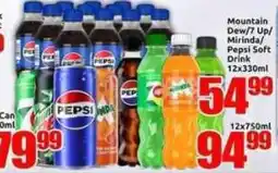 Three Star Cash and Carry Mountain Dew/7 Up/Mirinda/Pepsi Soft Drink offer