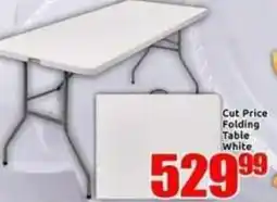 Three Star Cash and Carry Cut Price Folding Table White offer