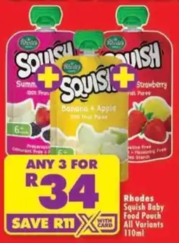 Shoprite Rhodes Squish Baby Food Pouch offer