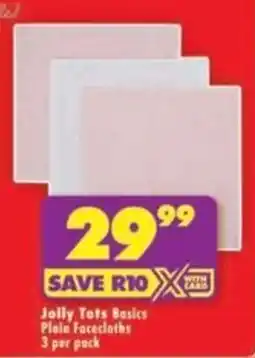 Shoprite Jolly Tots Basics Plain Facecloths offer